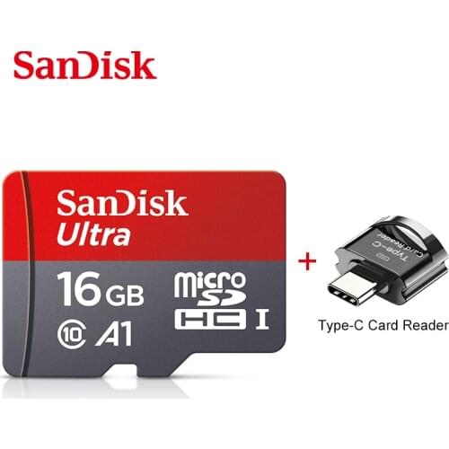 SanDisk Ultra 16gb 32gb memory card 64gb 128gb 256gb A1 SDHC/SDXC 98mb/s UHS-I Class10 flash TF/SD U1 for Type-C Card Reader