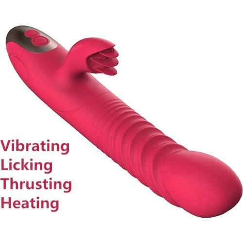 Sex Toys Clitoris G-spot Vibrators Thrusting Dildo Tongue Licking Vibrating Masturbator Rotating Heating Massage Magic Wand