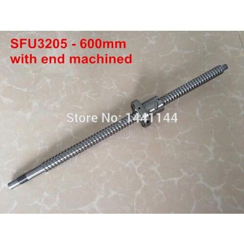 SFU3205- 600mm ballscrew with ball nut with BK25/BF25 end machined
