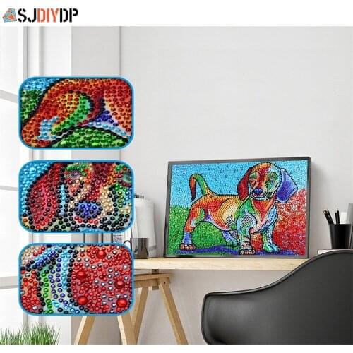 SJDIYD 5D Diamond Painting Dog Animal Special Shape Diamond Mosaic Partial Rhinestone Cross Stitch Kits New Home Decor