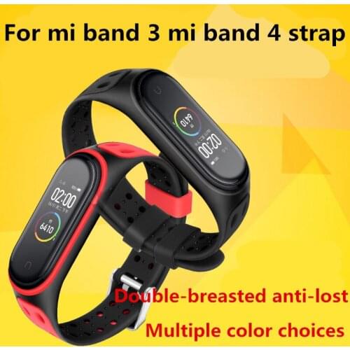 Sport Mi Band 4 Strap Double-breasted strap for Xiaomi mi band3 sport Silicone bracelet for xiaomi Mi band4 smart watch bracelet
