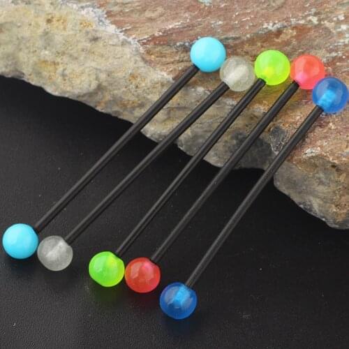 TIANCIFBYJS 14G Glow in the Dark Flexible Black Scaffold Industrial Barbell Piercing Earrings Cartilage Helix Body Jewelry 1pcs
