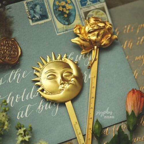 Creative Vintage Metal Ruler Clamp Retro Bookmark Exquisite Book Decoration Cute Shot Props School Office Supplies