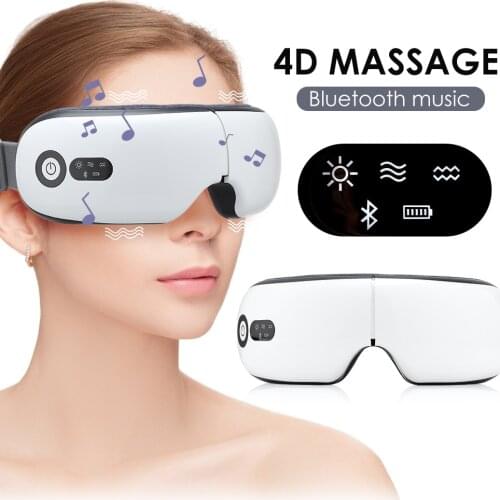 Smart Hot Compress Eye Massager 4D Airbag Massage Multi-frequency Vibration Bluetooth Music Eye Protection Device Sleep Massage