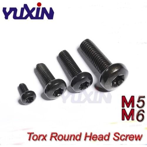 Carbon Steel Round Head Torx Screws Black Color M5 M6 ISO14583 Pan Head Six Lobe Screws