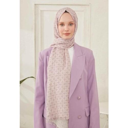 Women Clover Pattern Shawl Lavender hijab headband foulard muslim scarfs soft islamic hijab