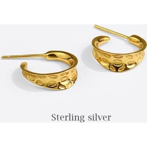 Sole Memory Retro Personality Geometric Semicircle 925 Sterling Silver Fashion Female Stud Earrings SEA816