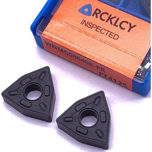 10pcs RCKLCY WNMG080408 PR FT4125 External Turning Tools Carbide inserts Cutting Tool CNC Lathe Cutter Work For Steel