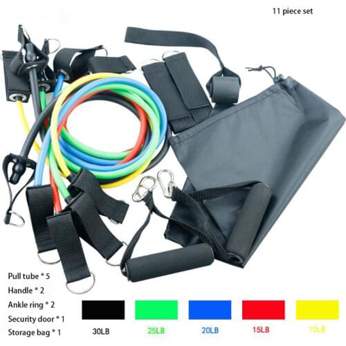 11pcs/Set Pull Rope Fitness Yoga Rubber Loop Tube Latex Tubes Exercises Resistance Bands Excerciser Body Training Workout