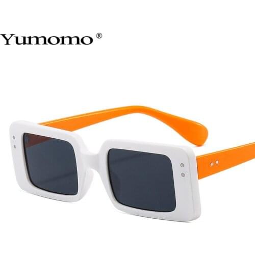 2021 Fashion Small Rectangle Colorful Sunglasses Women Vintage Brand Designer Eyewear Men Shades UV400 Square Sun Glasses