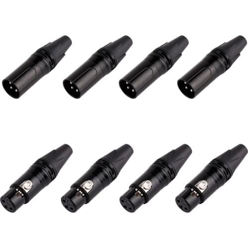 4 Pair 3 Pin XLR head Audio cable connector Card faucet Audio-video XLR socket Canon plug
