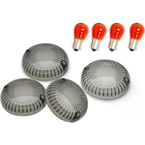 4 PCS Smoke Turn Signal Lens Lenses for Yamaha V-Star 1100/650 Classic/Custom, V-Star 650 Silverado/Midnight, V-Max All Year