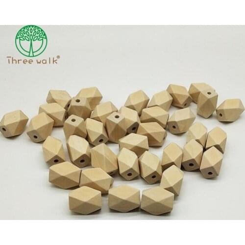 50pcs/lot 22*14mm DIY Natural geometry rectangle Unfinished wood beads for Necklace jewelry V590599