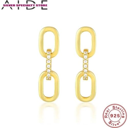 AIDE Zircon Stud Earring For Women 925 Silver Earrings 2020 Fashionable Earrings Jewelry Pendientes Brincos Aretes For Girls