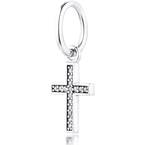 CKK 925 Sterling Silver Pendant Symbol Of Faith Cross Dangle Beads Fit Pandora Bracelet Charms for Jewelry Making