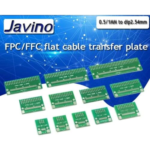 Double Side 0.5mm 1mm 6 8 10 12 20 40 50 60 Pin to DIP 2.54mm FPC/FFC SMT Adapter Socket Plate PCB Board Connector DIY KIT