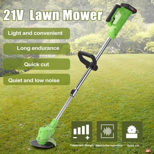 Electric Lawn Mower Rechargeable Li-ion Battery Cordless Grass Trimmer Auto Release Household Portable Garden Trimming Machine