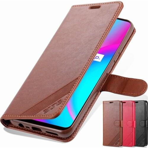 High Quality Flip Cover Leather Case for OPPO Realme C12 C15 C11 C25 Pu Leather Phone Bags protective Holster closing strap AZNS