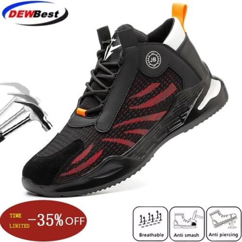 DEWBEST 2021 CE Safety shoes men and puncture-proof sneakers steel toe shoes work boots indestructible safety boots mens shoes