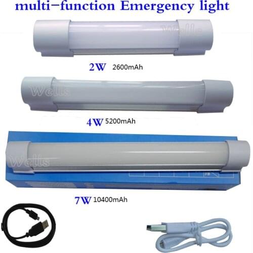 USB 2W 4W 7W Multi-function Emergency Light 2600/5200/10400mA 5 Mode for Indoor Outdoor Led Camping Bulb Can Charge to Phone