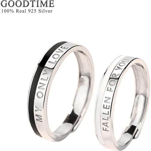 Fashion Couple Ring Pure 100% 925 Sterling Silver Lover Ring Anniversary Jewelry Gift For Women Men Wedding Party
