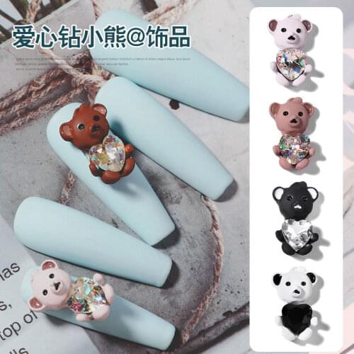 Cartoon Nail Accessories Super Cute Bunny Bear Rotating Big Snowflake Butterfly Zircon Nail Decoration Diamond 3D Designs
