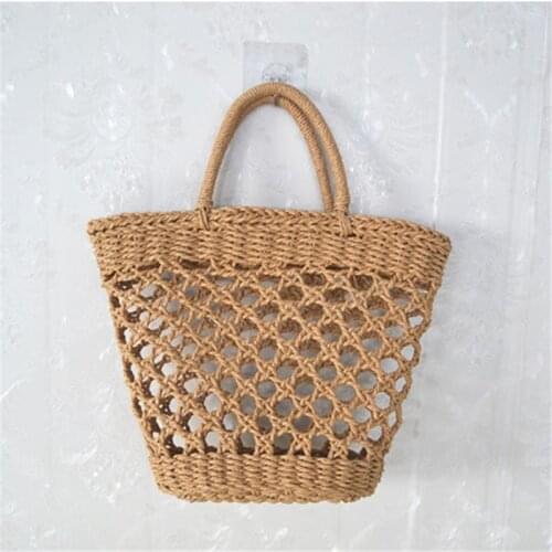 New 2020 Womens Beach Bag Straw Bag Weave Flower Paper Rope Bag a6247
