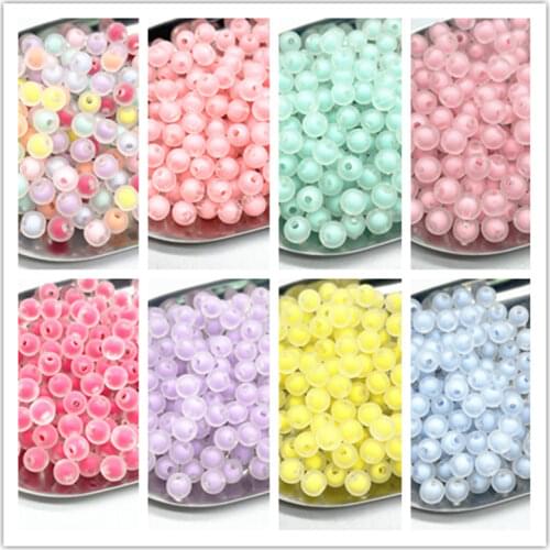 NEW 50pcs/lot 8mm Matting Round Acrylic Beads Loose Spacer Beads for Jewelry Making DIY Handmade Accessories