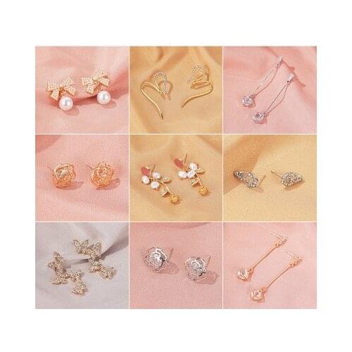 New fashion High-grade temperament imitation crystal tassel earrings For Women girl Accessories jewelry wholesale