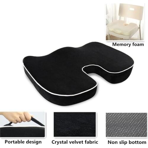 Non-Slip Memory Foam Seat Cushion For Back Pain Coccyx Orthopedic Car Office Chair Wheelchair Support Tailbone Sciatica Relief