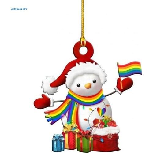 P15D Christmas Ornament 2021 Santa Snowman Gnome Pendant for Christmas Tree Crafts