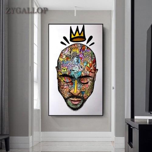 Tupac Shakur Poster and Prints Notorious B.I.G. 2PAC Canvas Painting Hip Hop Man Graffiti Wall Art Picture for Living Room Decor