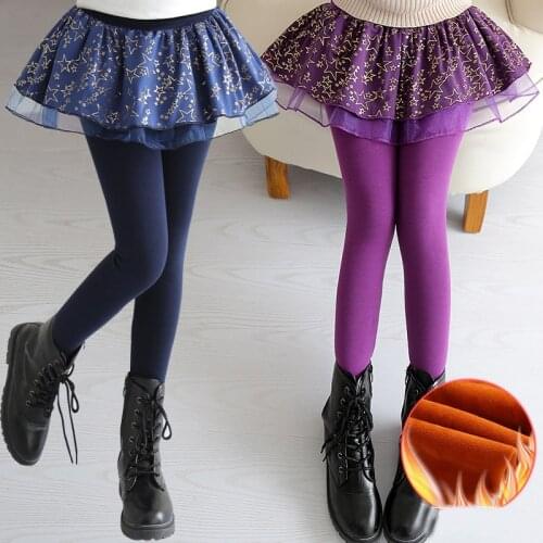 Thick Winter Baby Warm Clothes Girls Skirt Pants New Fashion Kids Girl Pant Cotton Sweet Star Trousers Children Clothing