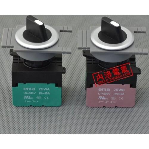 [SA]EMA is not illuminated selector switch 30mm E3S3 / 4 / 5K 3 segments self-resetting / self-locking 1NO1NC--10pcs/lot