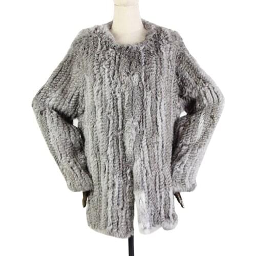 Zero fish 100% Best Quality Rabbit Fur Thick Knitted Coat, Natural Rabbit Fur Jacket, European Style Fur Overcoat Free Shipping
