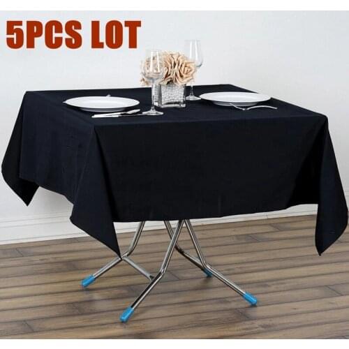 60" 72" 90" Tablecloth Wedding White Hotel Table Cloth Table Cover Overlay Square Tablecloth Polyester
