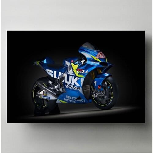 Superbike Suzuki GSX RR blue motorcycle Wallpaper Modern Wall Art Posters and Prints Canvas Painting for Home Decor