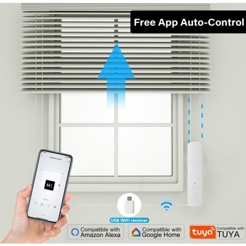 TM616EGB Tuya WiFi Pull Bead Curtain Motor Smart Home with WiFi Converter APP/Voice Control Compatible with Alexa Google Home