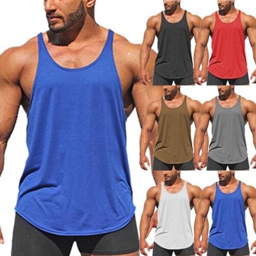 Gym Men Muscle Sleeveless Shirt Tank Top Bodybuilding Sleeveless Clothing Sportwear Sport Fitness Workout Vest Elastic