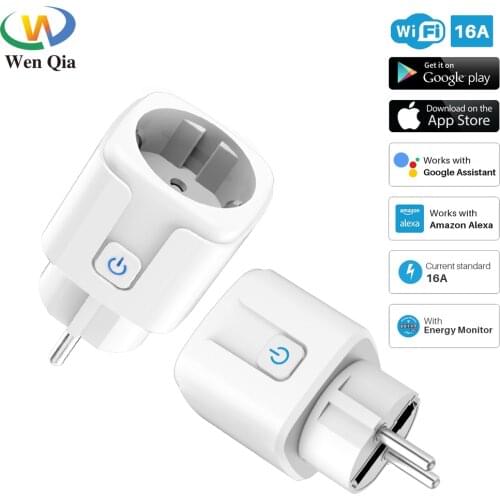 WiFi Smart Socket Switch 16A EU Plug Tuya Smart Life Voice Control Power Monitor Timer Work with Alexa Google Home Automation
