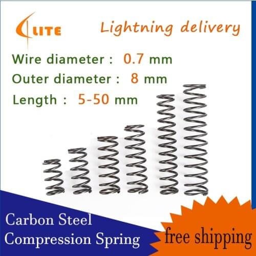 Return Spring metal Compressed Spring Pressure Spring Release Spring Mechanical Spring Wire Diameter 0.7mm, Outer Diameter 8mm
