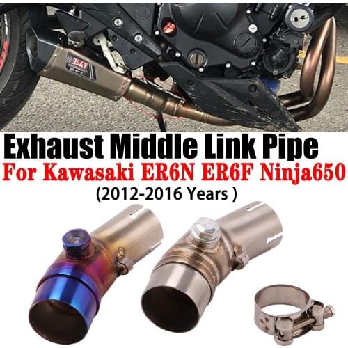 Slip-on For KAWASAKI ER6N Motorcycle Exhaust Muffler Escape Front Connecting Stainless Steel Modified Mid Link Pipe (2010-2016)