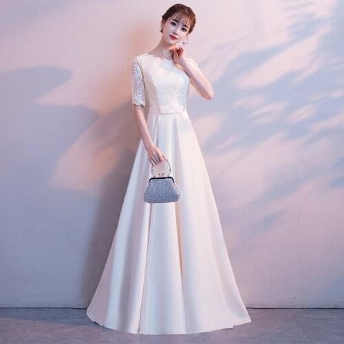 Temperament O-neck Evening Dress Elegant Lace Party Dress Noble Slim Banquet Dress Fairy A-line Hostess Dress Robe De Soiree 3XL