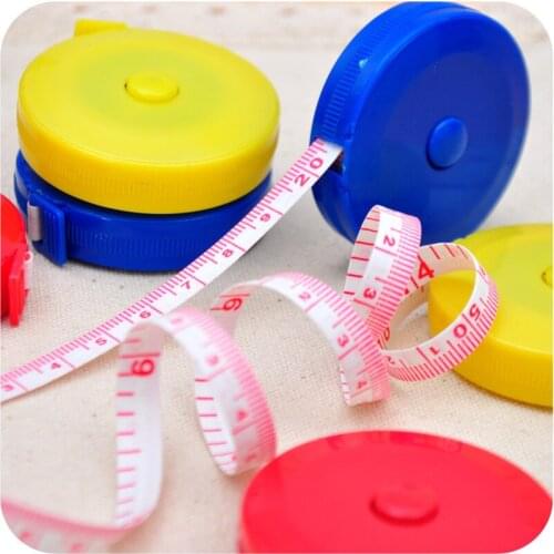 1.5 Meter Soft and Retractable Tape Measure Body Measurement Tailor Sewing Craft Cloth Dieting Measuring Tape Random Color 1PC