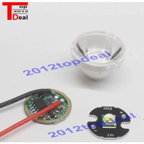 1set Cree XM-L LED T6 White Light + 3.7V Driver + Lens with Base Holder