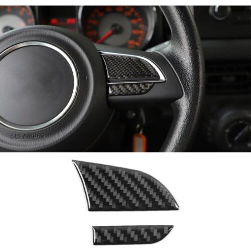 2Pcs/set Real Carbon Fiber Car Steering Wheel Decoration Stickers For Suzuki Jimny 2019+ Low Configuration Car Model