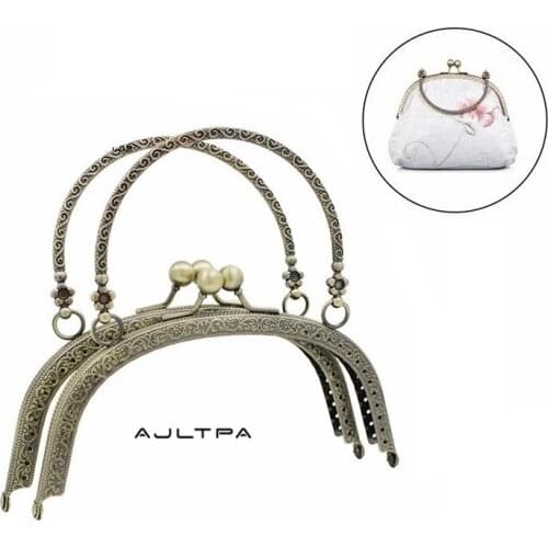 50Pcs 16.5cm Arc Metal Embossed Purse Frame DIY Handmade Sewing Purse Kiss Clasp Mouth Gold Package For Bag Accessorie