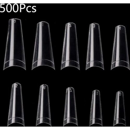 500pcs Gel Nail Manicure Decor Nail Art Tips Full Cover French Curve False Nails