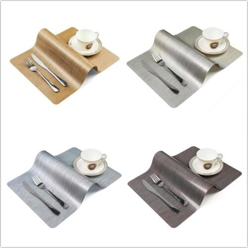 6 PCS Pvc Rectangular Table Mat Coasters Cotton Linen coffee table decor stain resistant kitchen pad doilies Cup Wine Mat