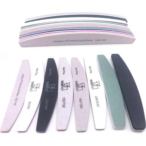 8 Pcs/Set Jearlyu Brand Nail File Kit Lima Buffer Sanding Files Polishing Salon Beauty Manicure Nail Tools Strong Wood Nail Vijl
